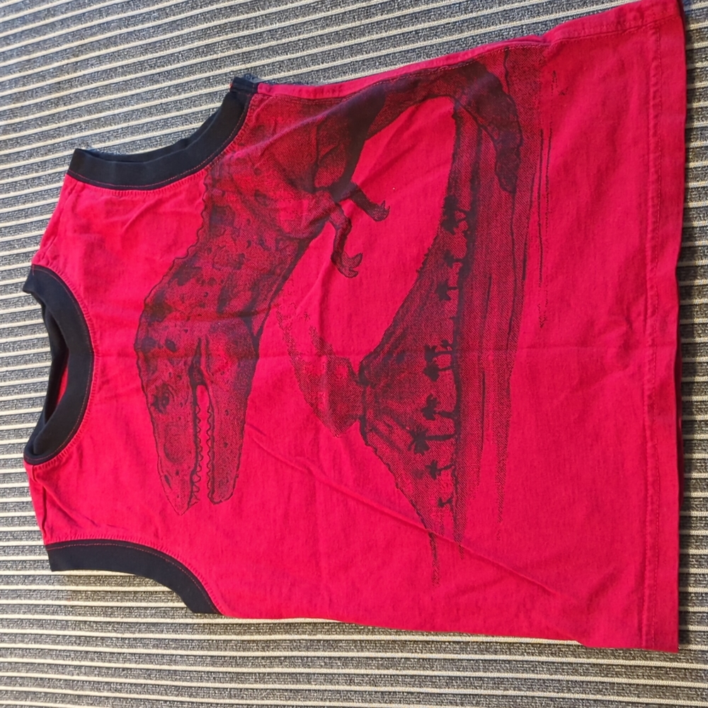 Kids Red Dino Sleeveless tee